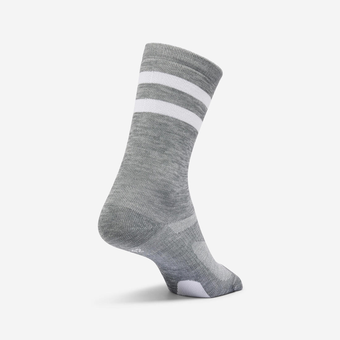 Chaussettes mi-hautes de fitness x2, grises et blanches