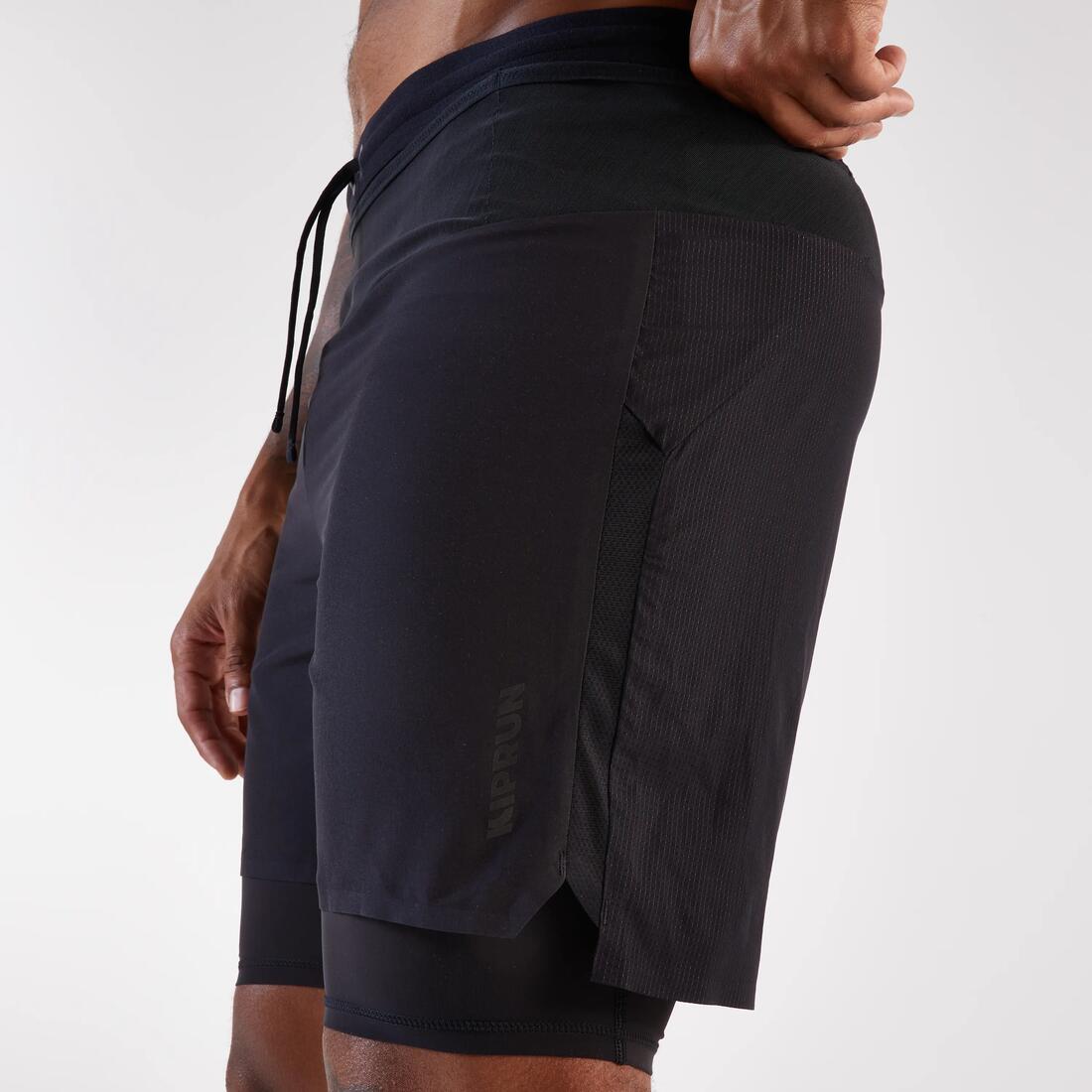 Short 2en1 de running trail longue distance homme, Kiprun run ultra 900