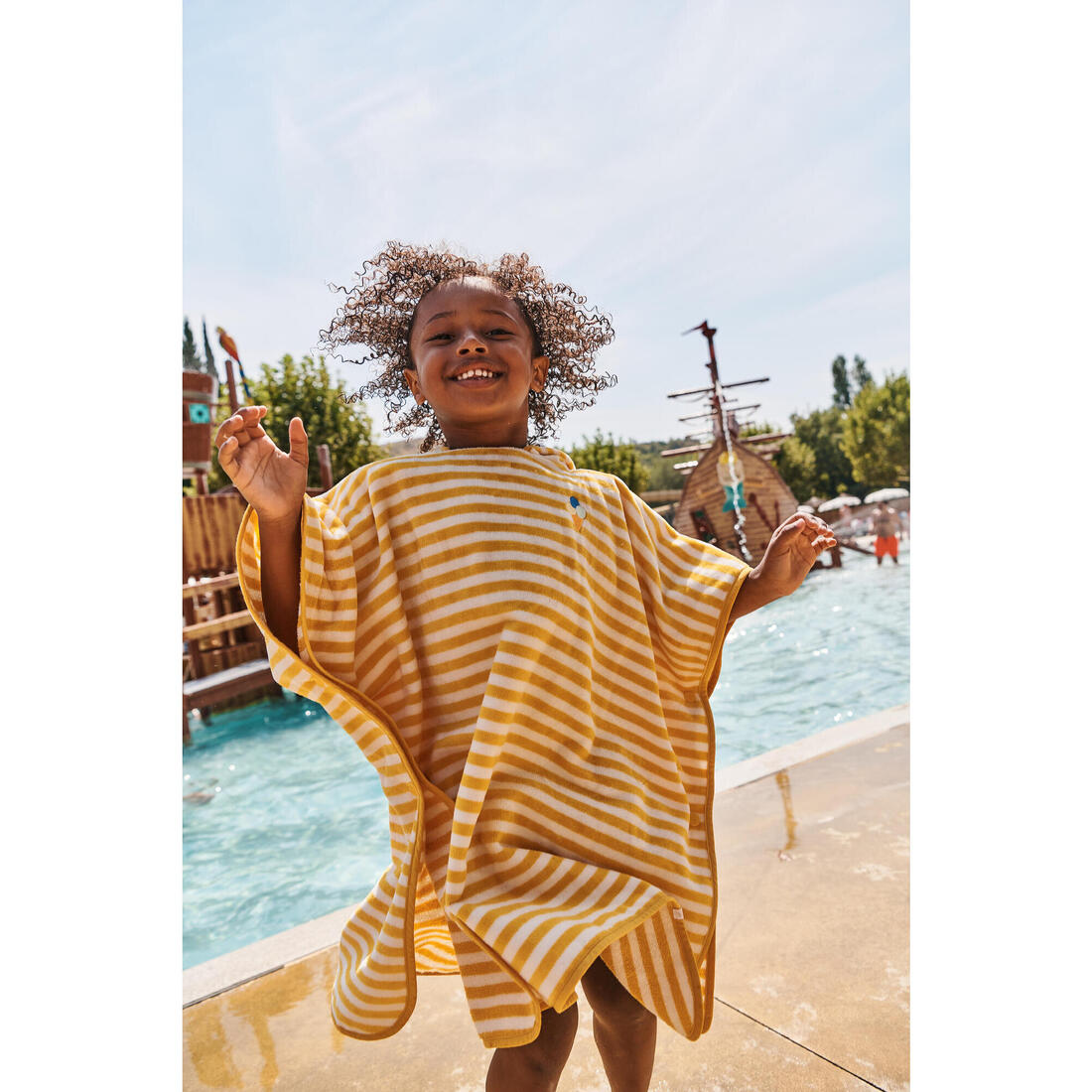 Poncho de bain bébé, rayures