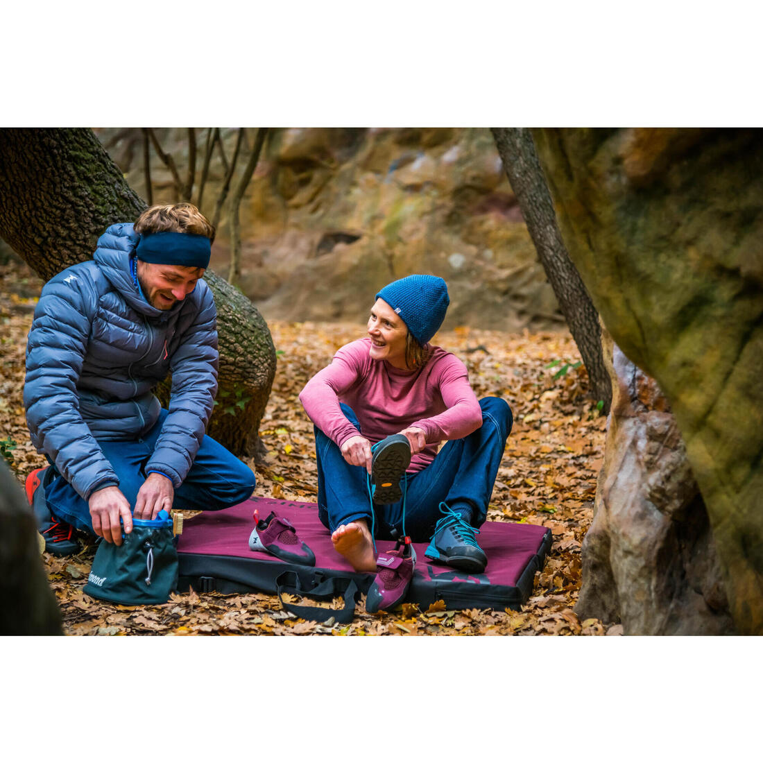 CRASHPAD D'ESCALADE - BLOCK V2 1mx1m  BORDEAU