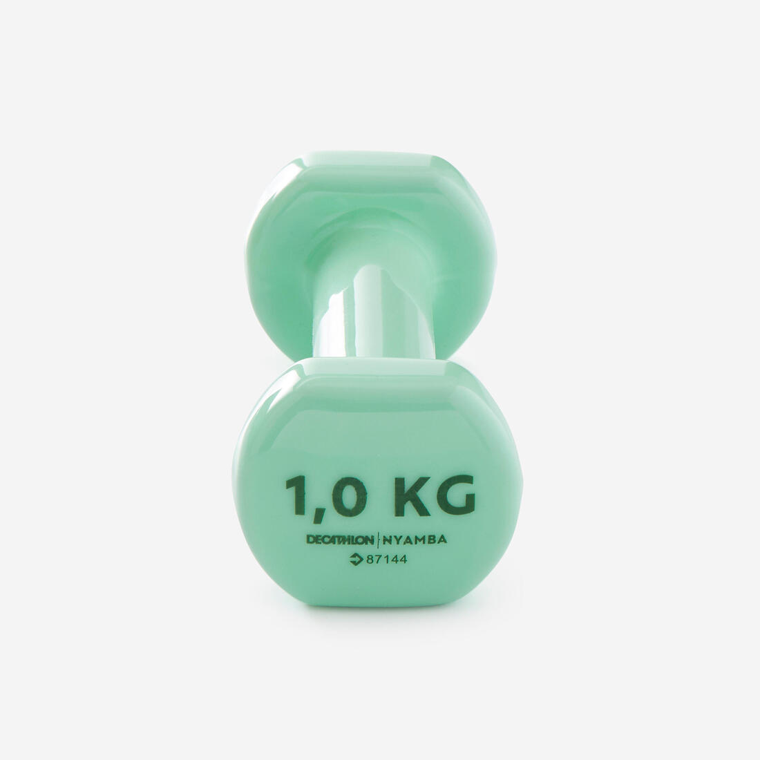 Paire d'haltères fitness 2*1 kg, vert, fonte en partie recyclée