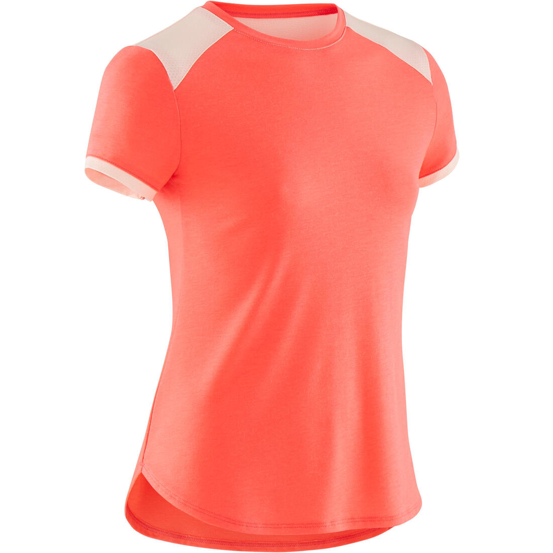 T-shirt manches courtes respirant 500 fille GYM ENFANT – rose ultra fluo
