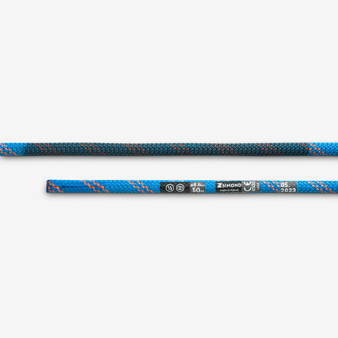 Corde à double d'escalade et d'alpinisme 8.6 mm x 50 m - rappel 8.6
