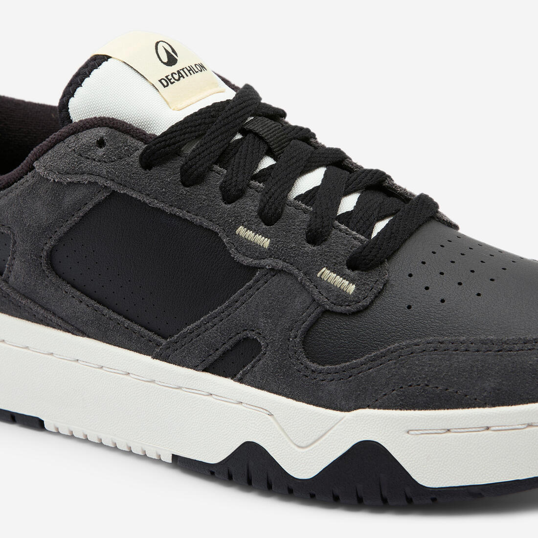 Baskets en cuir et daim femme CJ80 noir jaune