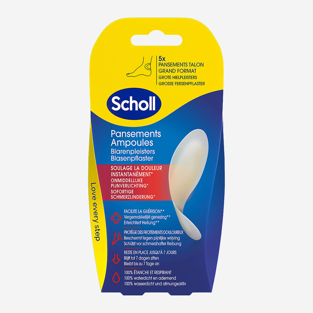 Pansements ampoules hydrocolloïdes format talon x5