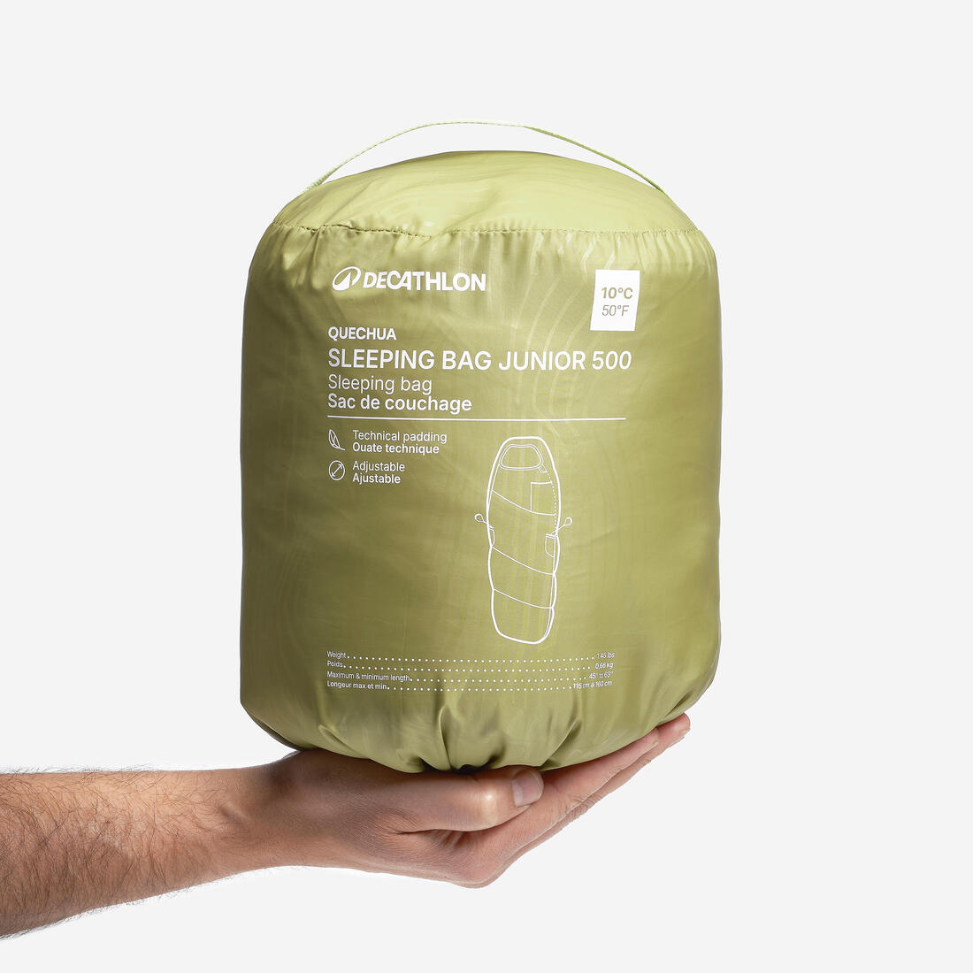 Sac de couchage enfant 10°C, léger et compact, kaki