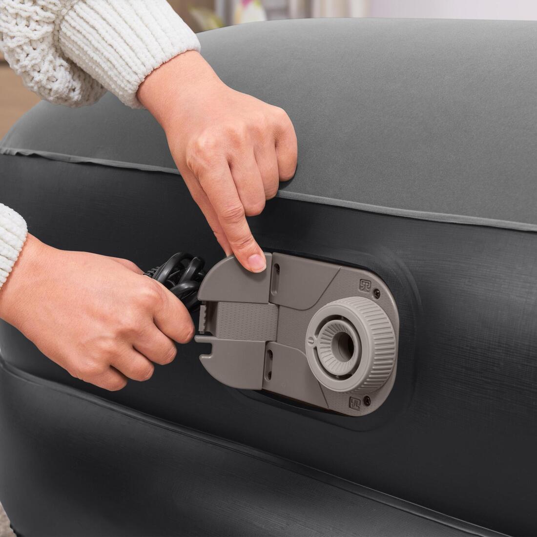 Matelas gonflable haut pour 1 personne, avec pompe électrique intégrée