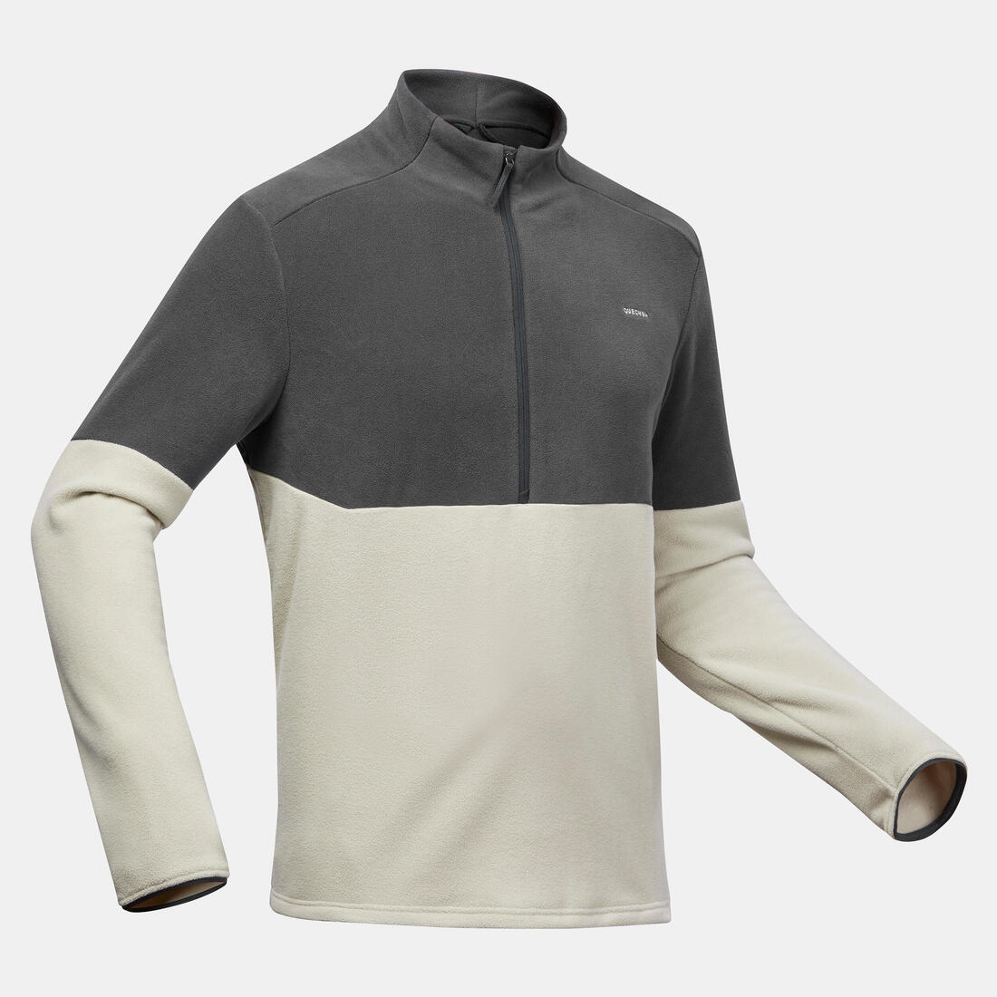 Polaire de randonnée montagne homme, MH500 demi zip