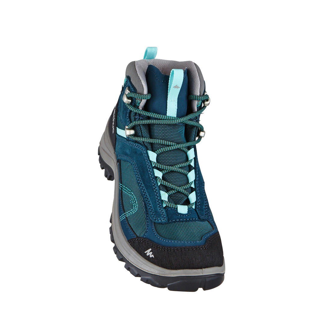 Chaussures imperméables de randonnée montagne - MH100 Mid Turquoise - Femme