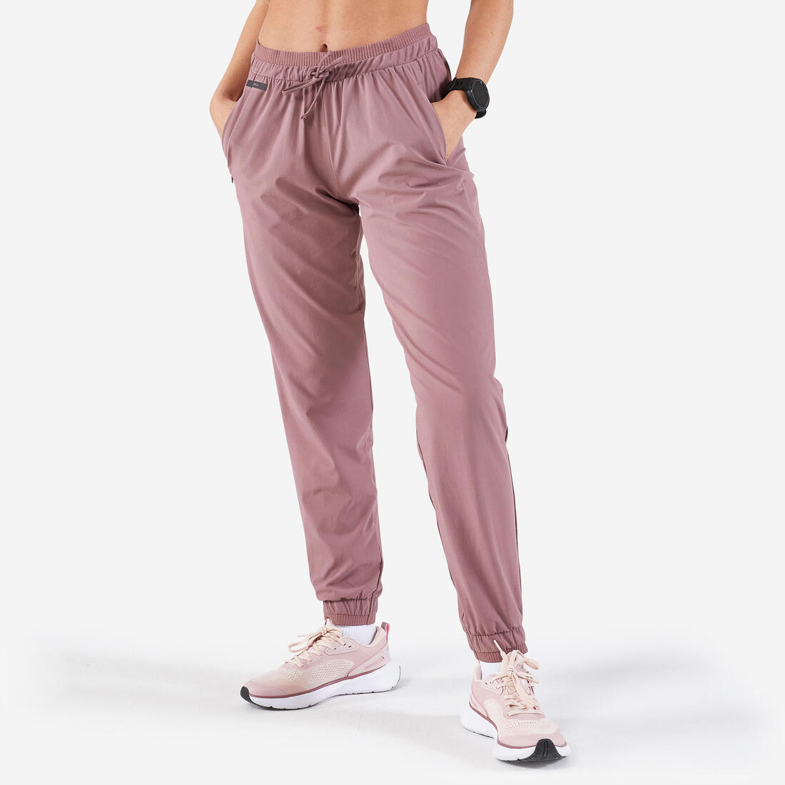 Pantalon de jogging running respirant femme - kiprun run 500 dry – rose taupe