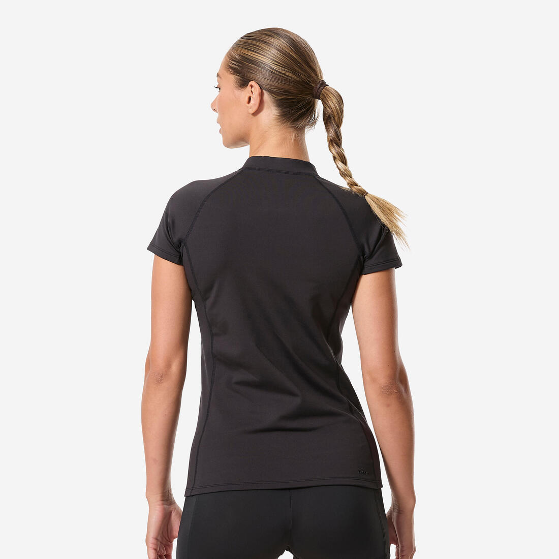 T shirt manches courtes aquagym-aquabike ou longe-côte Femme - Elo noir