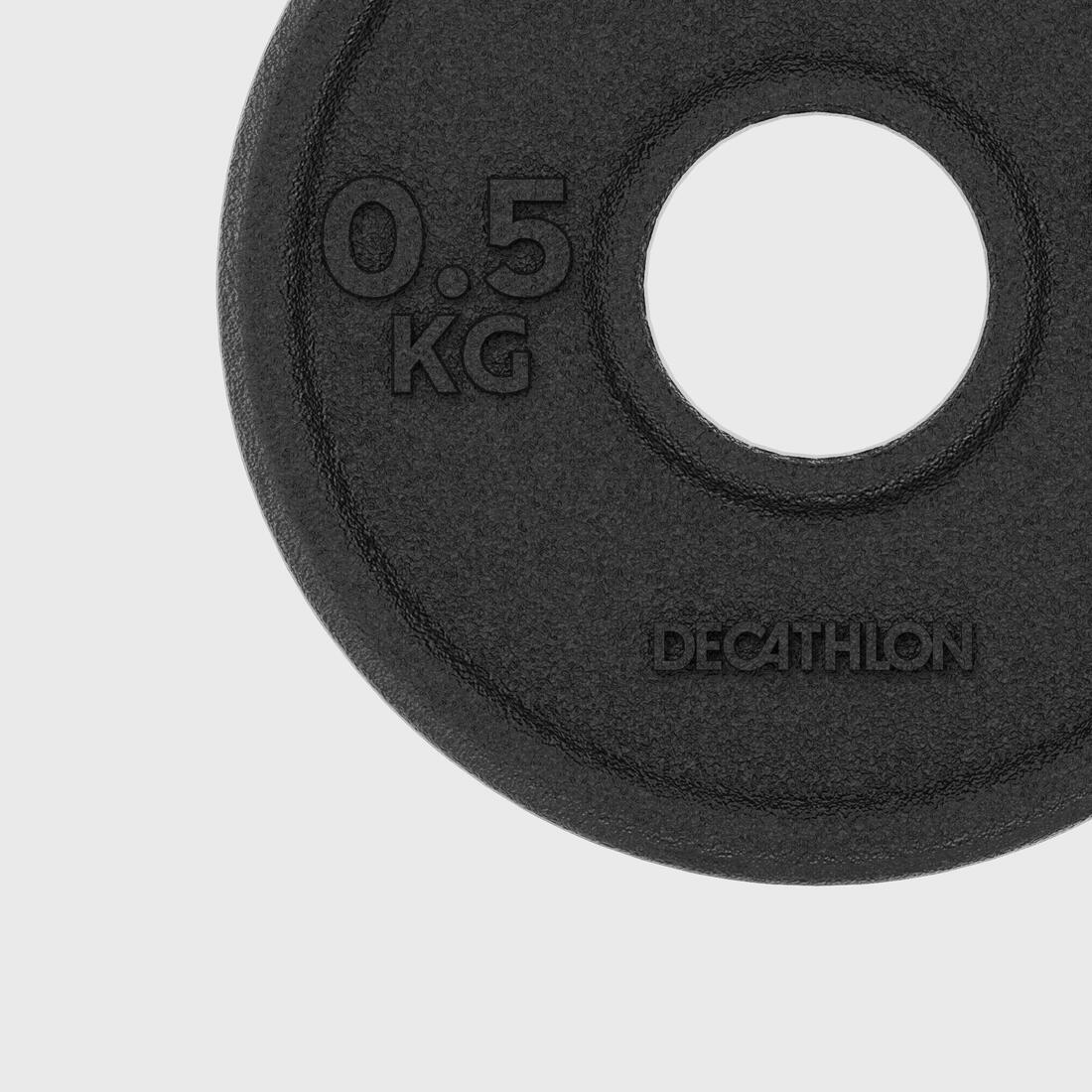Disque musculation 0,5kg 28mm, disque de fonte en partie recyclée