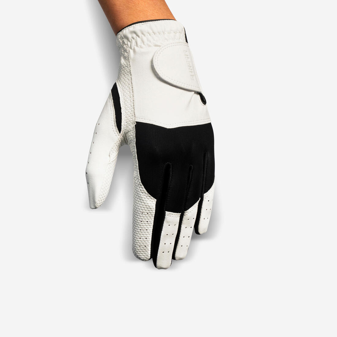 Gant de golf enfant main gauche pour droitier, 100 blanc