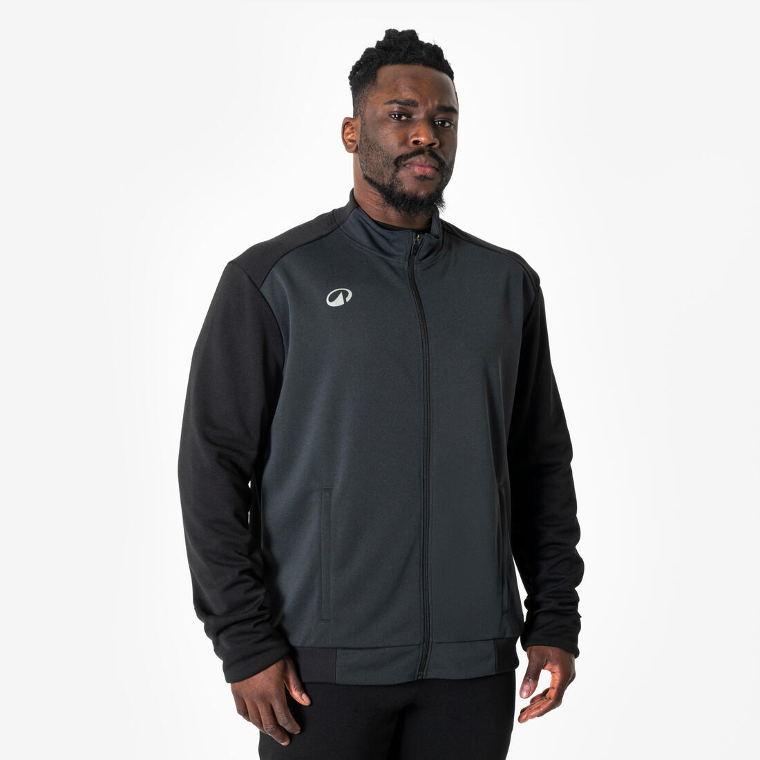 Veste de football d'entrainement ESSENTIELLE  noire et grise