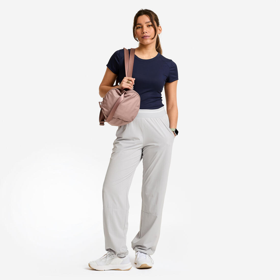 Pantalon oversize femme, gris