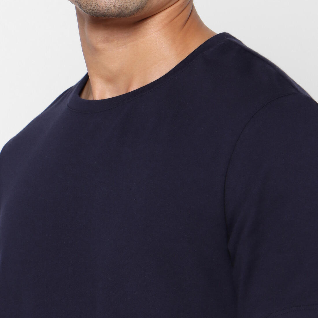 T-shirt fitness manches courtes coton extensible col rond homme rouge grenat