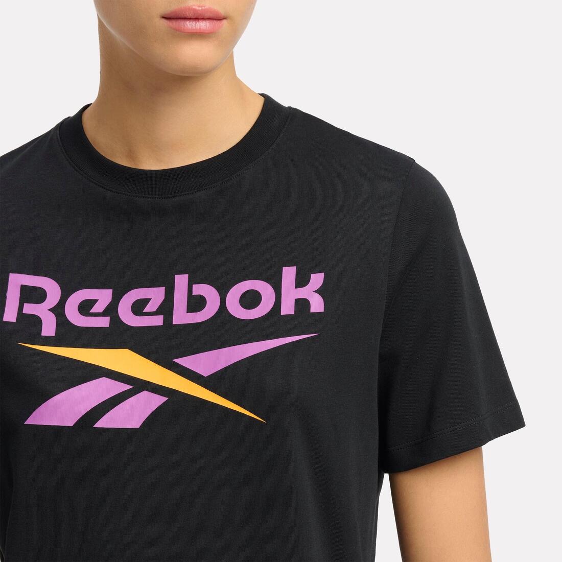 T-shirt de fitness femme, noir et rose