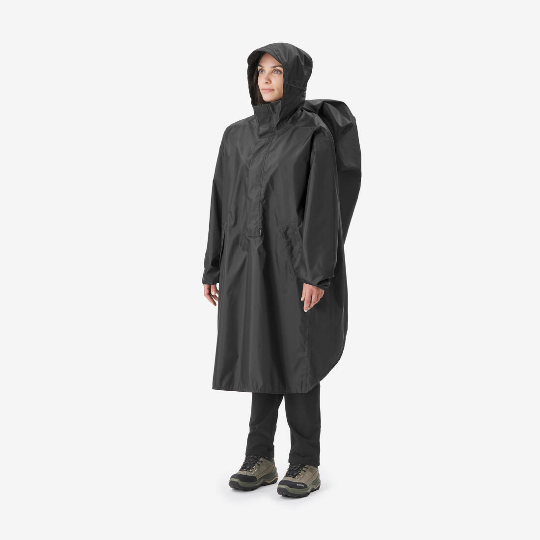 Poncho pluie de randonnée - MT500  - 60L - Noir