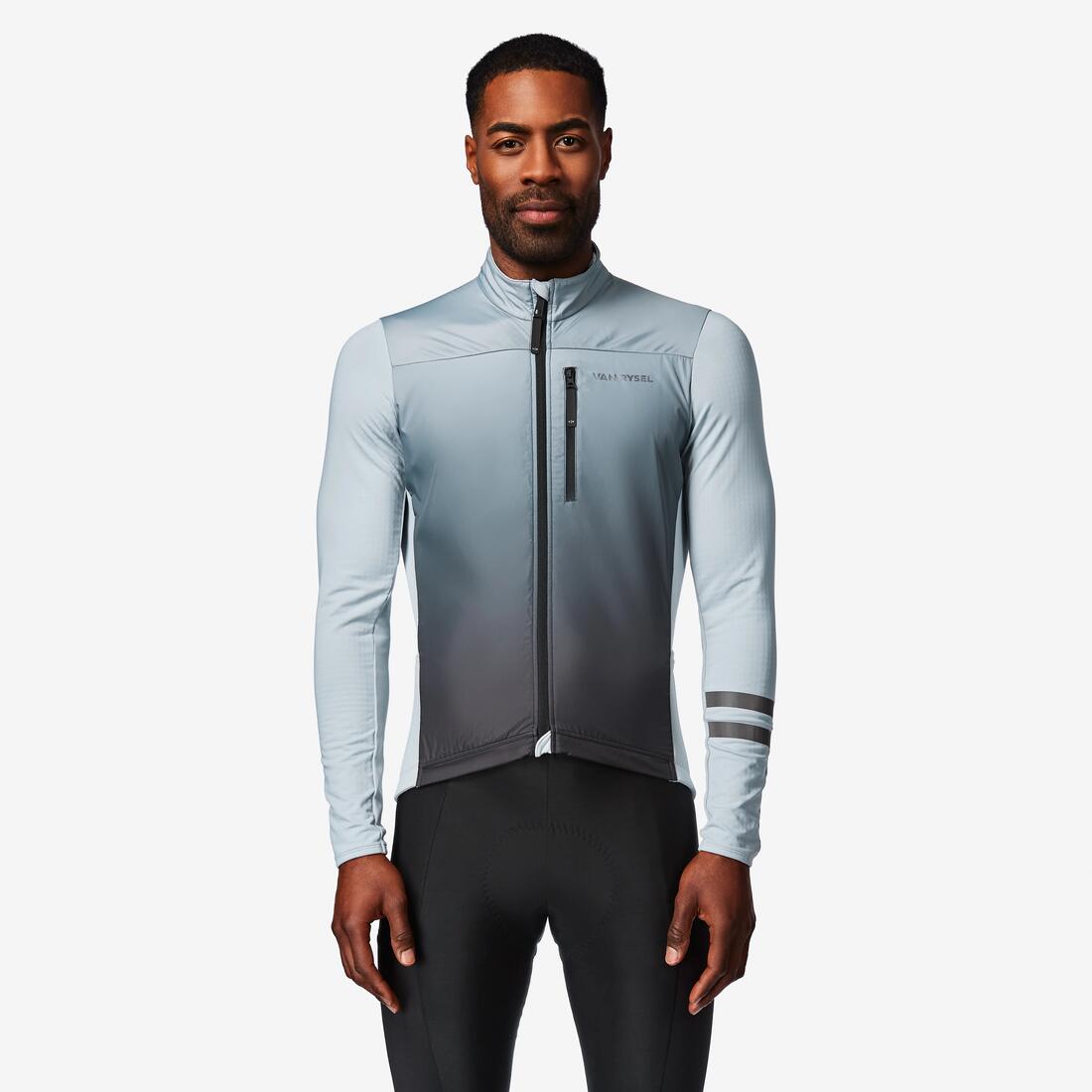 Maillot de vélo de route manches longues mi-saison homme, noir EDR