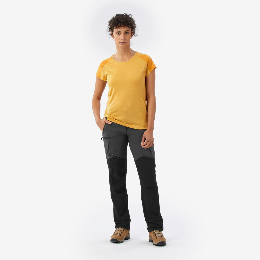 T-shirt de trek manches courtes en laine mérinos - Femme - MT500