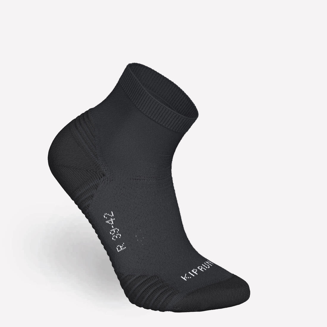 LOT de 2 PAIRES de CHAUSSETTES DE RUNNING RUN500 EPAISSES MID NOIRES