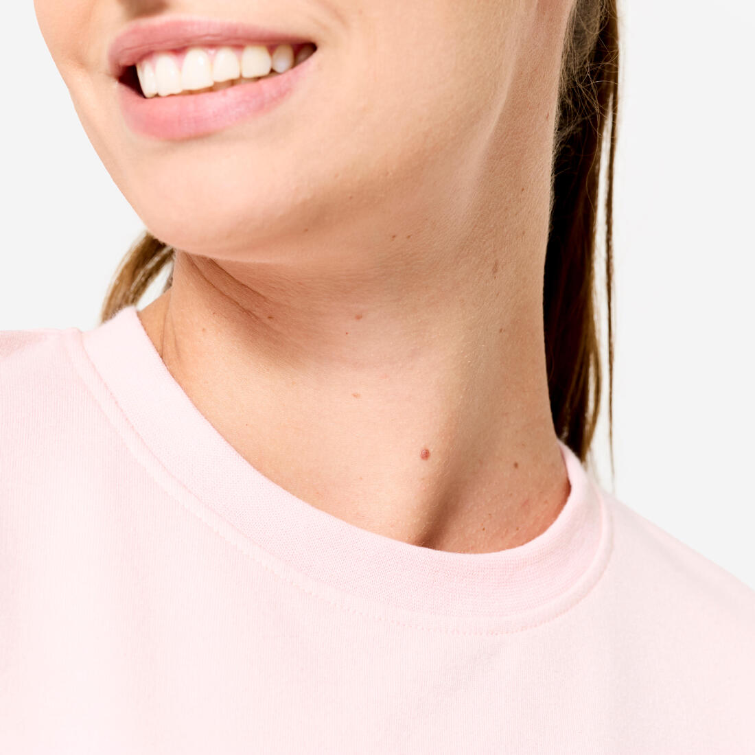 Sweat de training col rond femme, rose clair