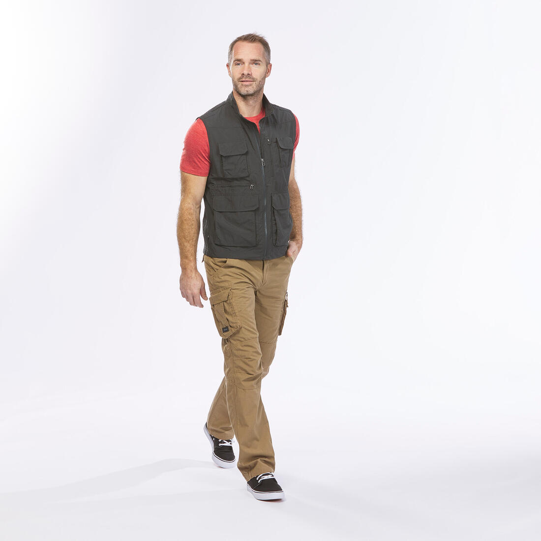 Gilet de randonnée multipoches homme, TRAVEL 100