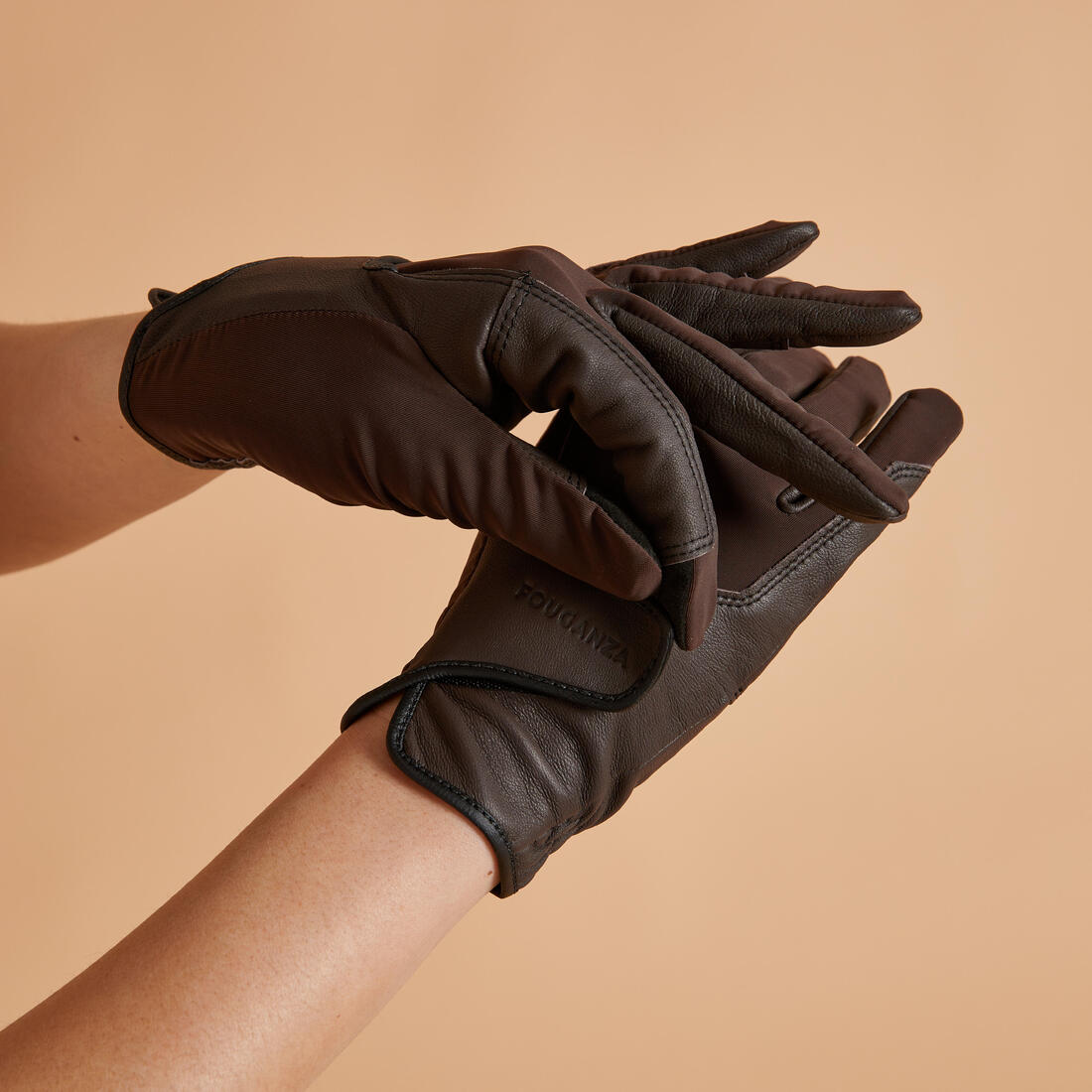 Gants cuir équitation adulte Caramel