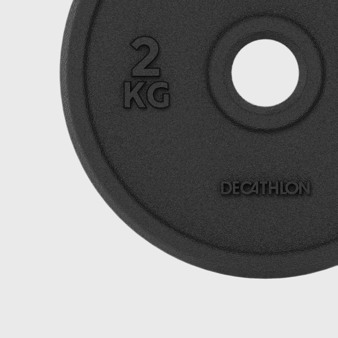 Disque de musculation 2kg 28mm, disque de fonte en partie recyclée