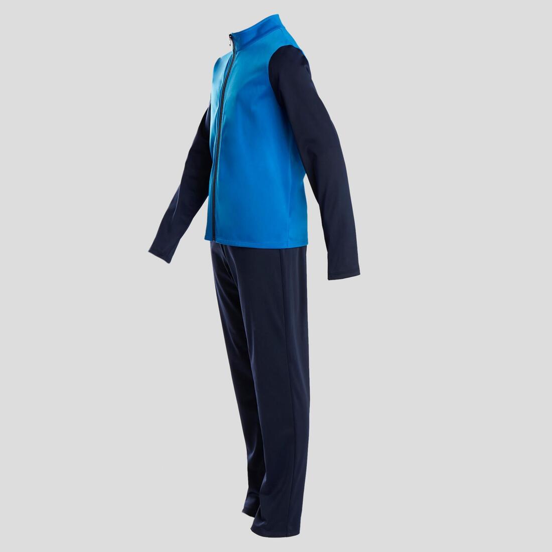 Survêtement enfant synthétique respirant - Gym'y bleu, pantalon marine