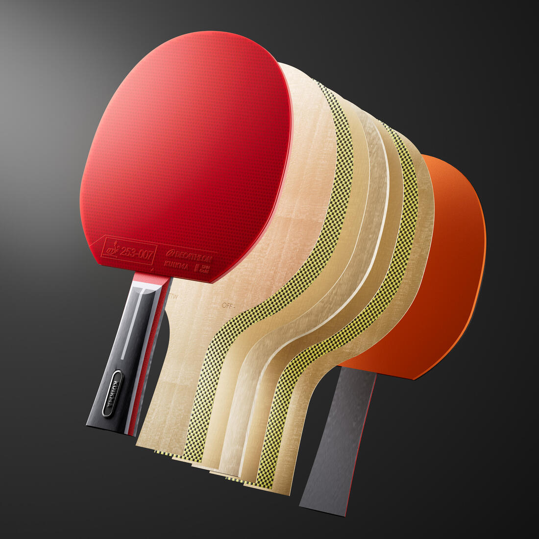 Raquette de tennis de table TTR 930 spin H-carbone 7* ITTF club