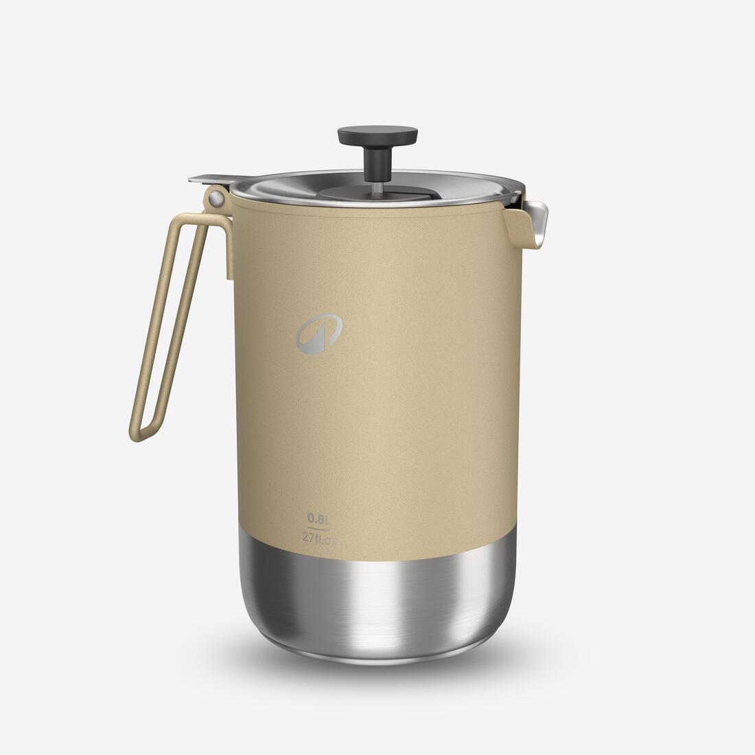 Cafetière portable 3 en 1 de camping, bouilloire et théière, 0.6L à 0,8L, inox.