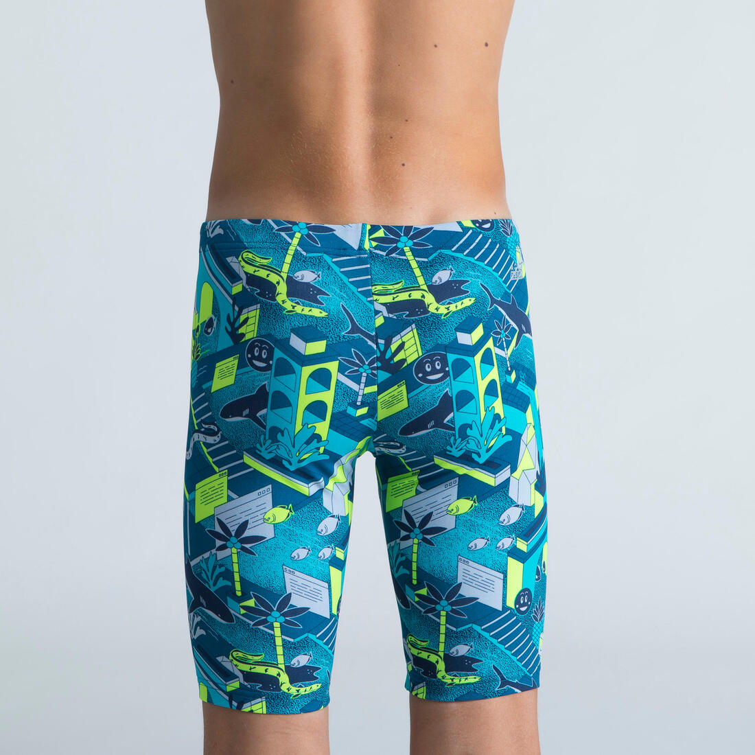 Jammer de natation garçon - fitib – bleu turquin