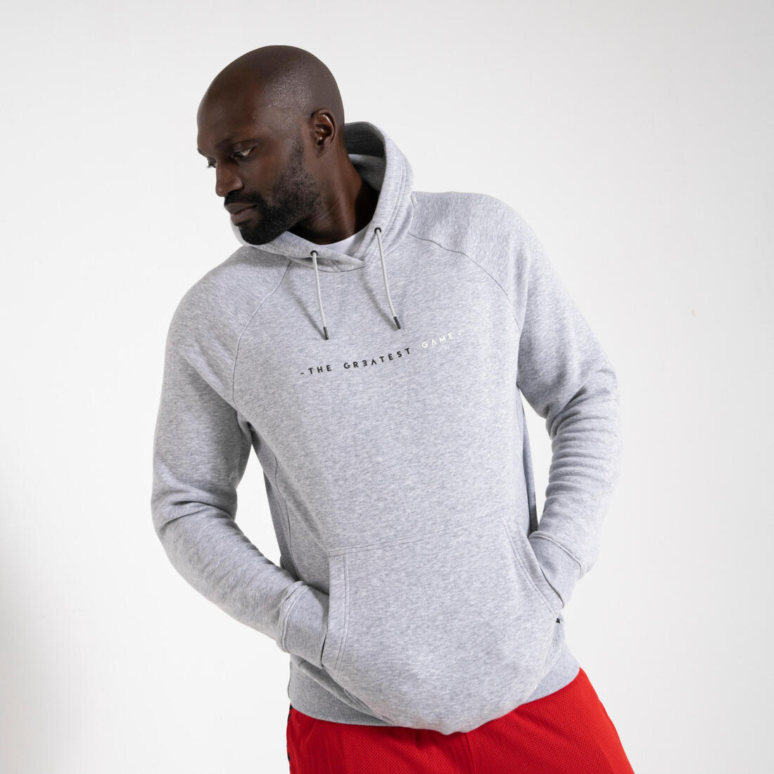 SWEAT BASKETBALL A CAPUCHE HOMME/FEMME - H100 – gris clair