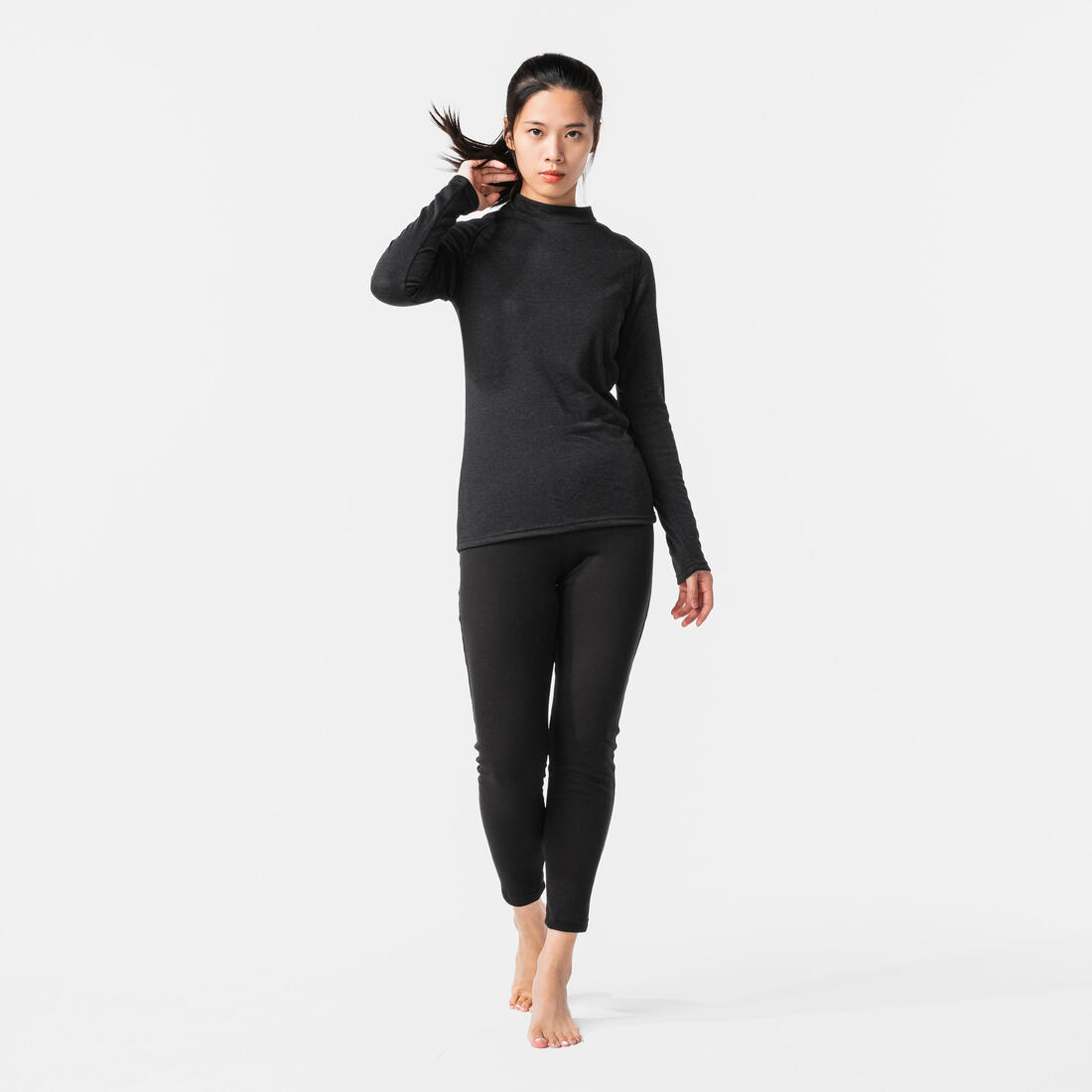 Sous-vêtement pantalon thermique de ski femme - bl 100 bas - noir