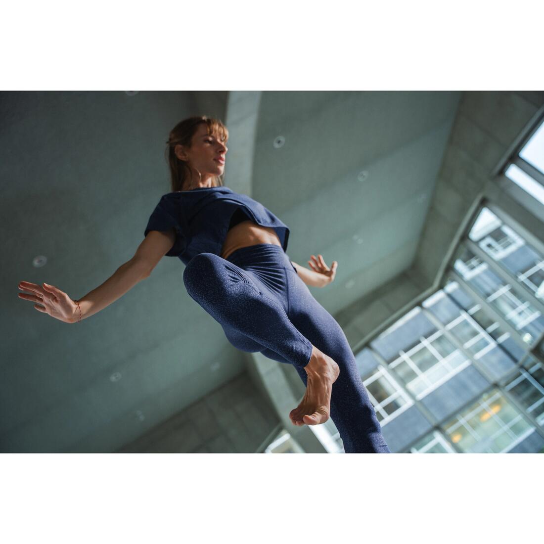Legging de danse taille haute et ceinture plate femme, imprimé
