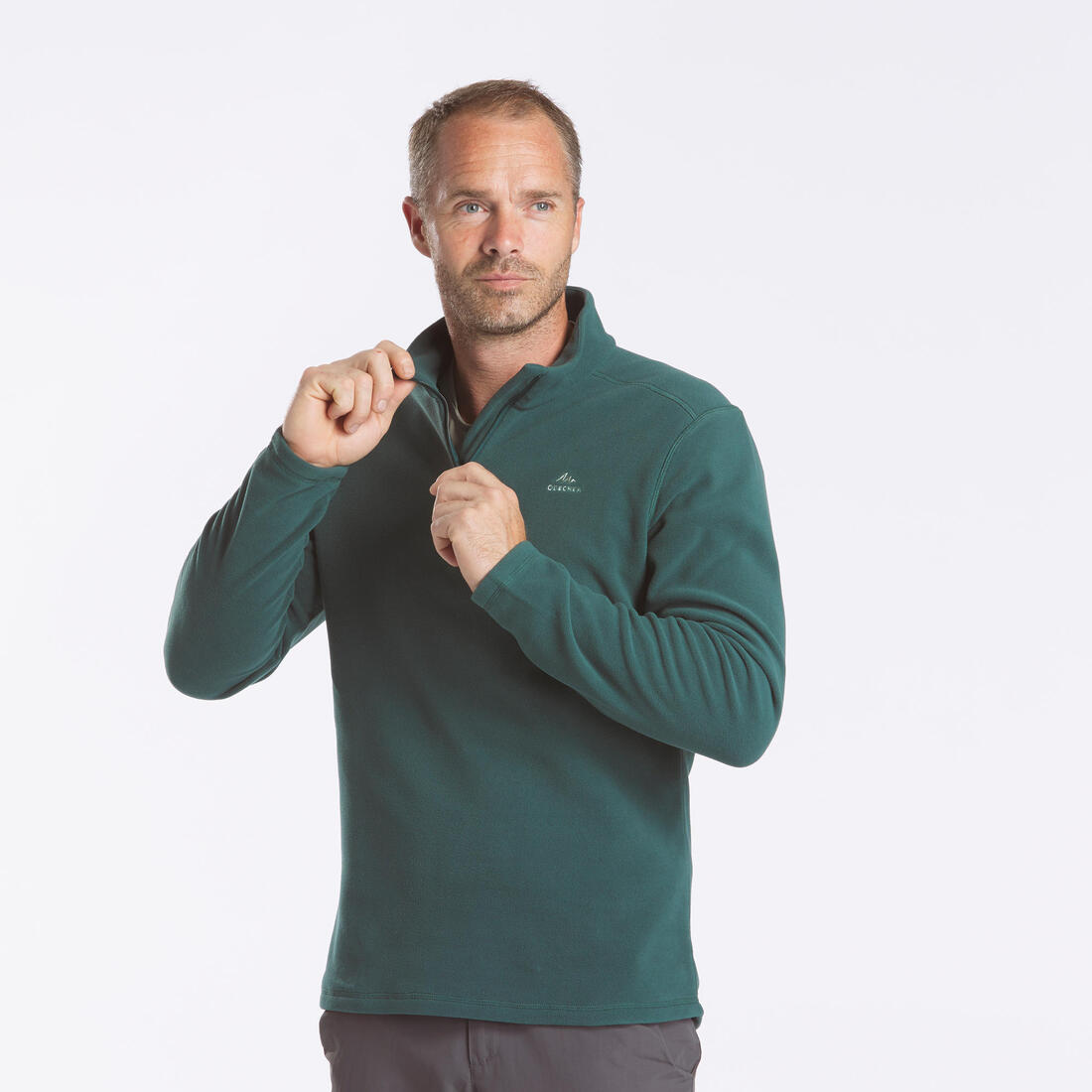 Polaire de randonnée montagne homme, MH100 demi zip