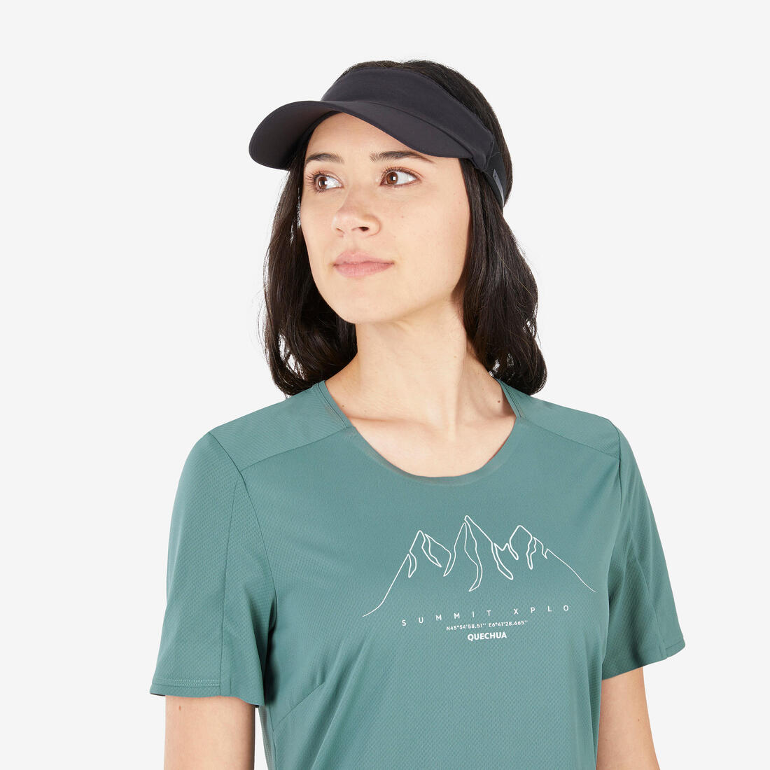 T-shirt de randonnée manches courtes femme, MH500