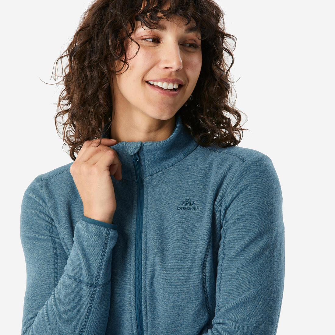 Polaire de randonnée montagne femme, MH100 full zip