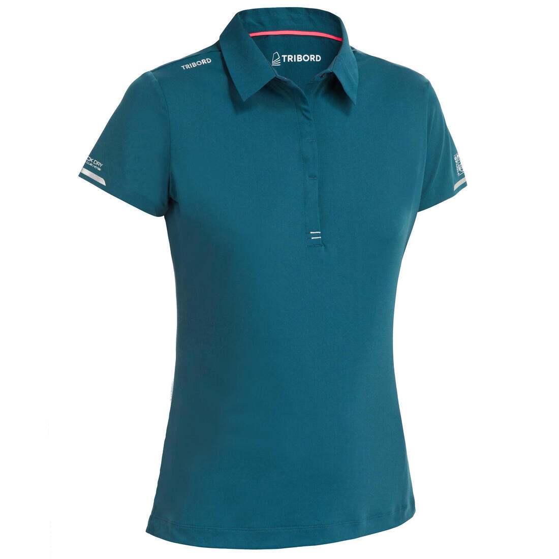 Polo manches courtes de voile femme Race rose pâle