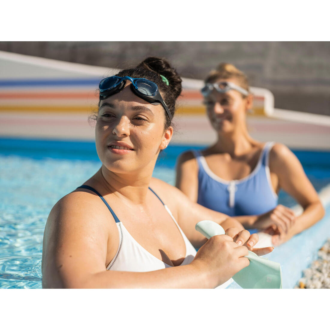 Lunettes de natation xbase - verres clairs - taille unique - noir bleu