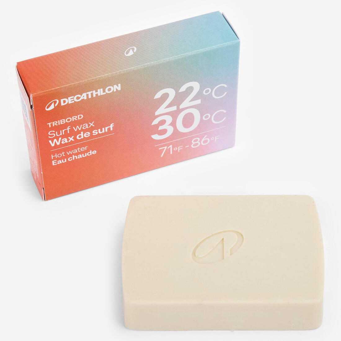Surf wax d'origine naturelle pour  eau chaude de 22 à 30 °c.