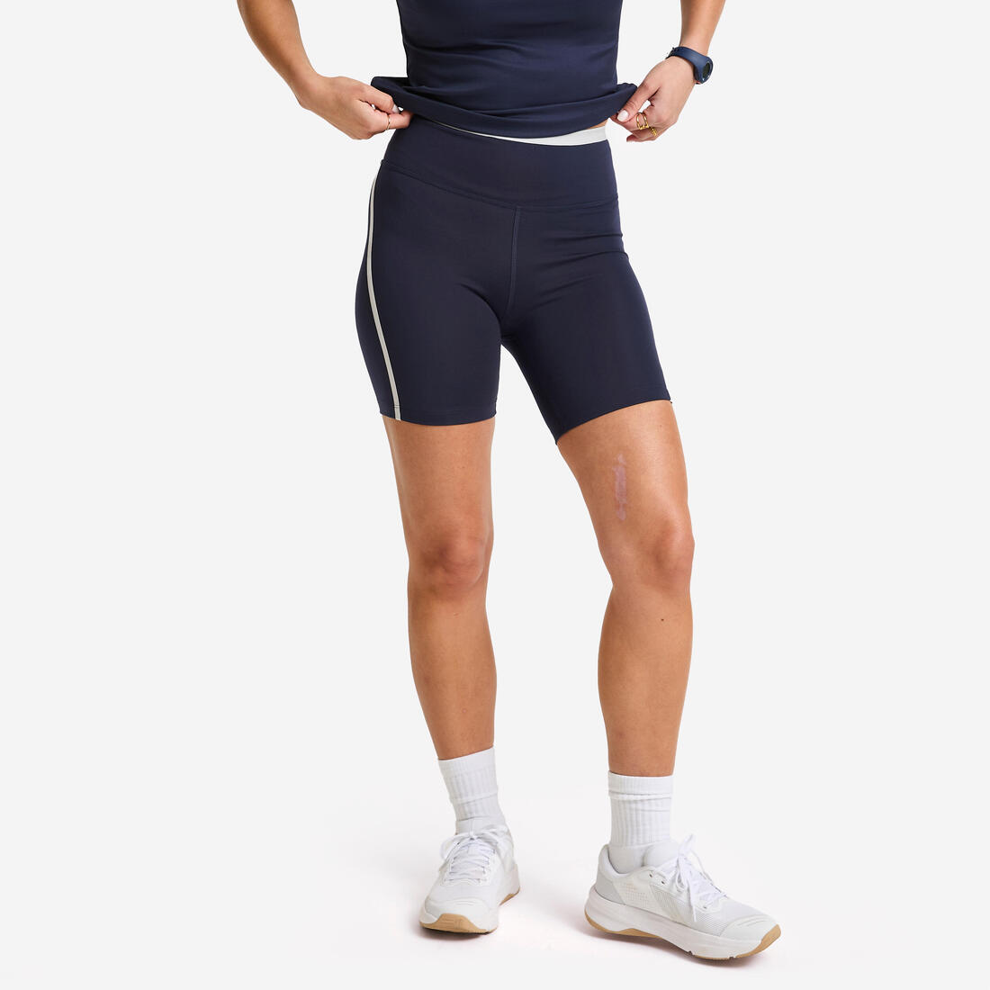 Cycliste avec bandes femme foncé