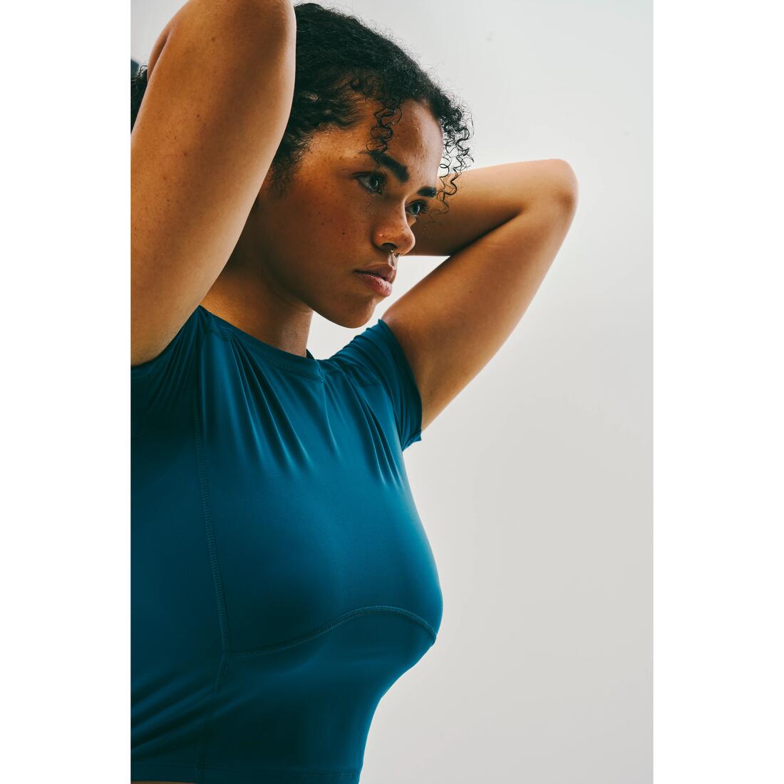 T-shirt de sport manches courtes femme, Shape foncé