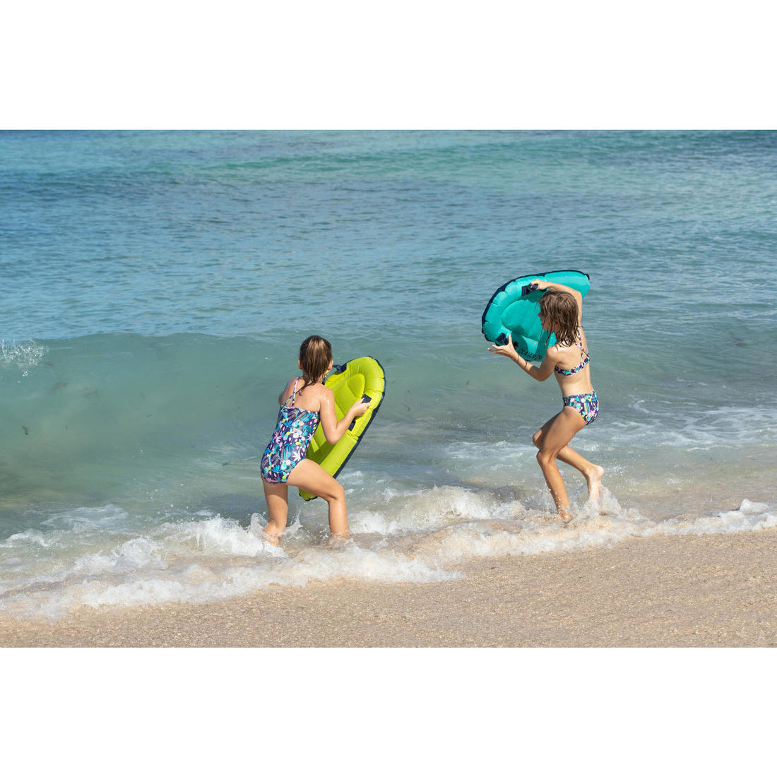 Maillot 2 pièces fleuri surf bretelles croisées fille