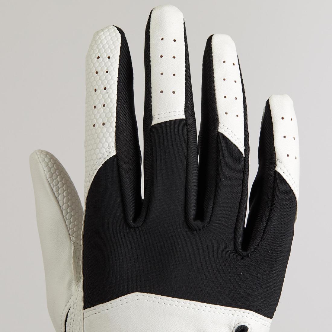 Gant golf homme main droite pour gaucher, Resistance blanc et noir