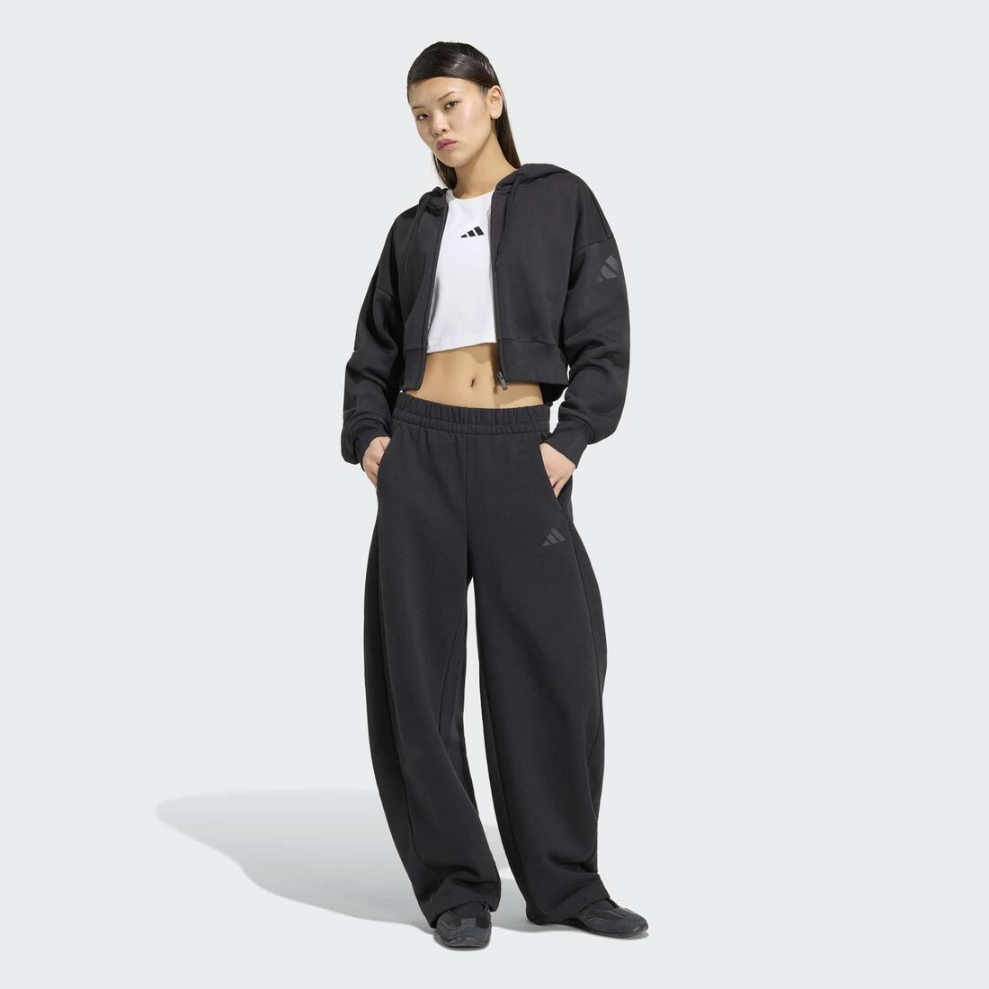 Sweat zippé femme, Adidas, noir