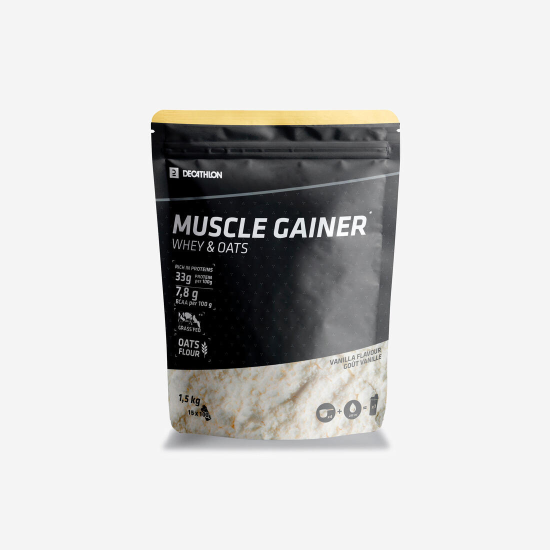 Muscle gainer avoine et whey vanille 1,5kg