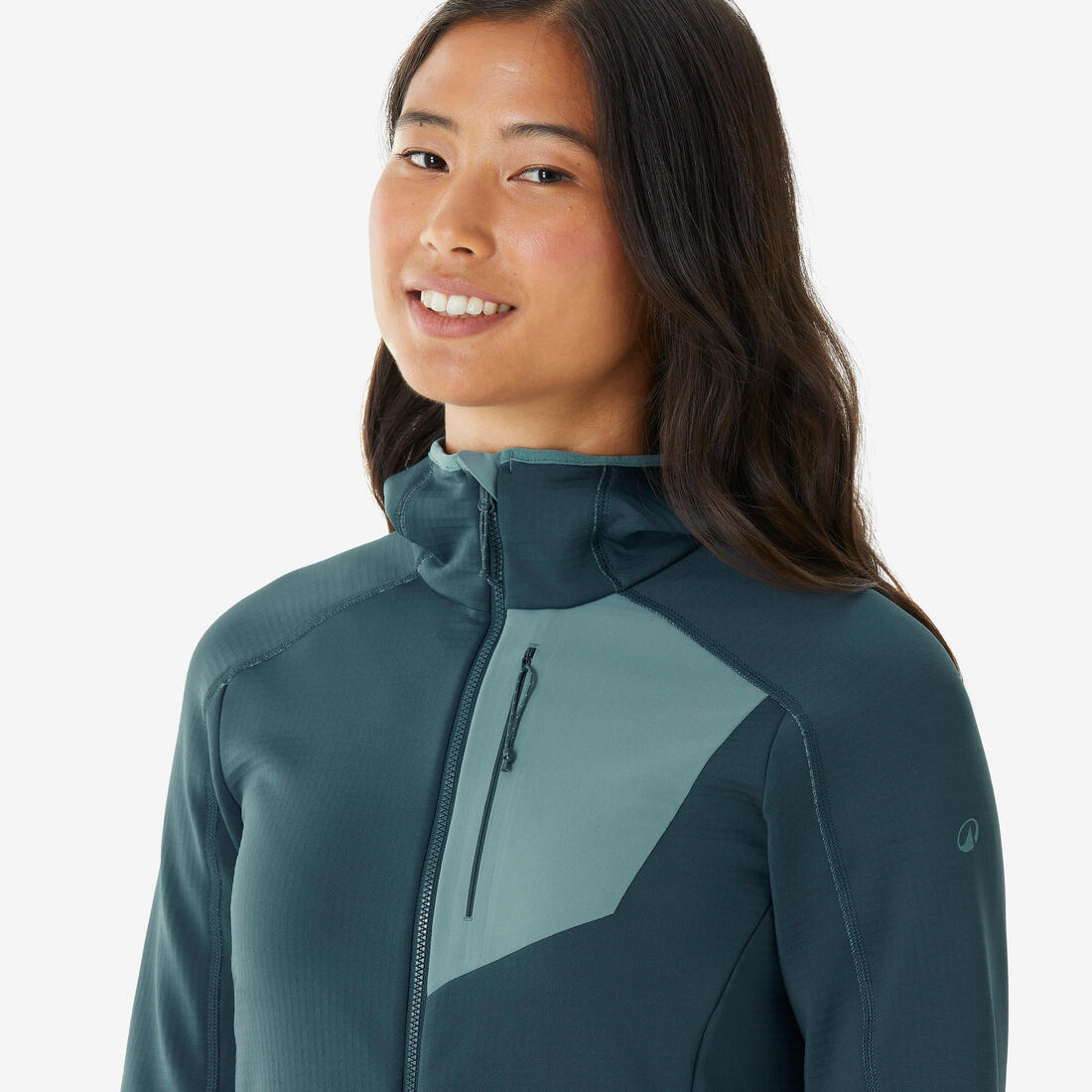 Polaire de randonnée montagne femme, MH500 full zip
