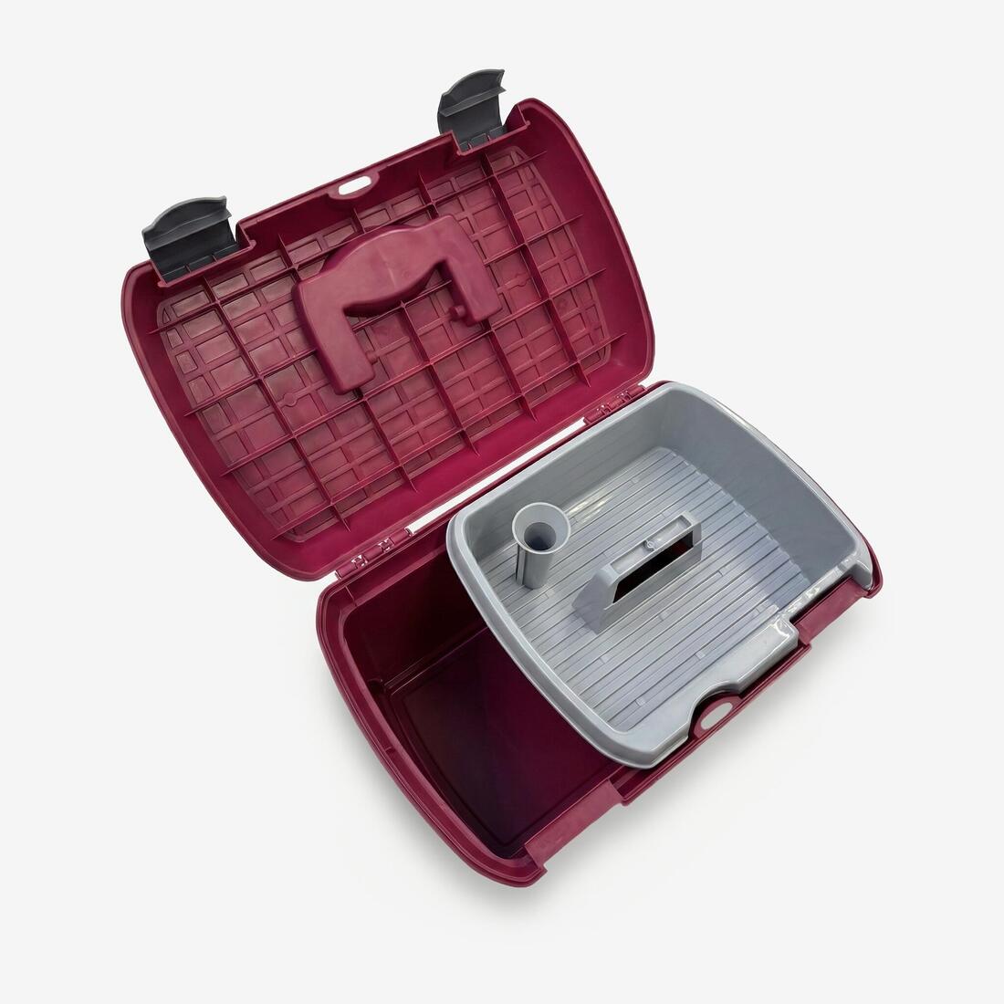 Mallette de pansage équitation 500 framboise et